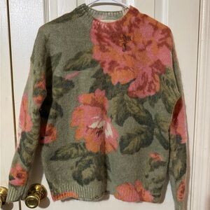 Sezane Floral Knit Sweater